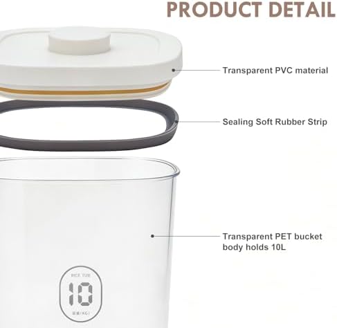 LEAWALK 10 Lbs Airtight Dog Cat Pet Food Storage Container PopTop White - Image 3