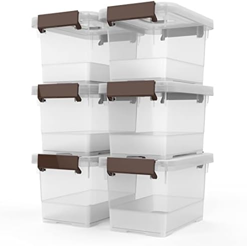 WYT Clear Storage Latch Box, 6 Pack Storage Organizer Bins with Latching Handle and Lids, 3.5 Quart by WYT