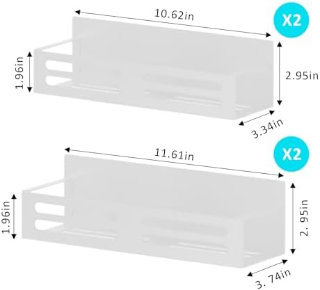 Magnetic Spice Rack for Refrigerator, Metal Spice Rack Organizer, Magnetic Shelf for Fridge 4Pack White - Image 4