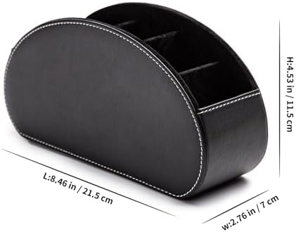 Remote Control Holders Organizer Box with 5 Compartment PU Leather Caddy - Image 2