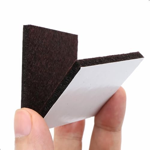 12Pcs Square Felt Furniture Pads, 1 inch x 1 inch Self Adhesive Cuttable Anti Scratch Floor Protectors for Furniture Legs Hardwood Floor, Brown, 25mm - Image 3