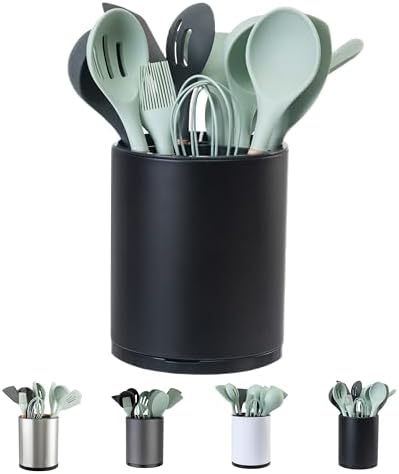 LIBODOUR Kitchen Utensil Holder,Extra Large 360°Rotating For Countertop by ModernandFarmhouseUtensilHolder