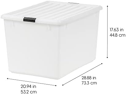IRIS USA 132 Qt Stackable Storage Bins with Lids, Clear - Image 2