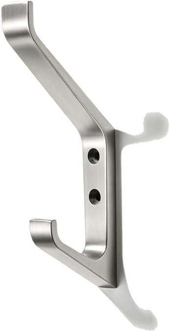 khtumeware 3 Pack 5-3/4 inch zinc Alloy Brushed Satin Nickel Coat Hooks Modern and Simple Design Bathroom, mudroom Hook, Kitchen Towel Hook, Bedroom Coat and hat Hook, Towel Robe Hooks by khtumeware
