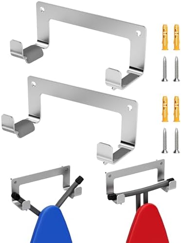 2 Pack Iron Board Hooks for Wall, Stainless Steel, Silver by MUSVOH