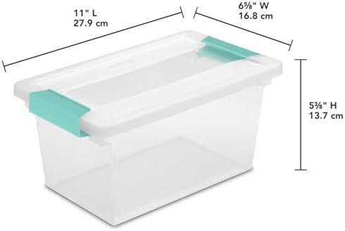 Sterilite Clip Box, Stackable Clear Plastic Bins - Medium, 4-Pack - Image 3