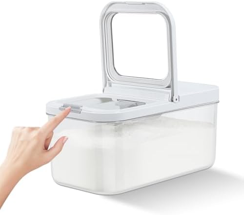 Rice Flour Storage Container 10-12 Lbs, Airtight Dry Food Container & Scoop by TBMax