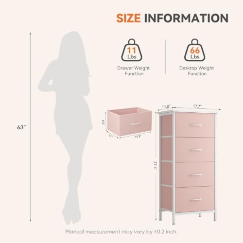 Sweetcrispy Dresser for Bedroom, 4 Drawer Storage Cabinet, Tall Nightstand - Image 3