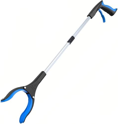Grabber Reacher Tool - Foldable Gripper and Reaching Tool - Heavy Duty Pick Up Stick Grabbers for Seniors, Trash, Surgery Recovery Must Haves Gifts, 32” Picker Upper Grabber (Blue) by DESIN