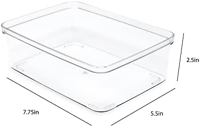 Isaac Jacobs 5-Pack Small Clear Storage Bins (5.5” L x 7.75” W x 2.5” H) - Image 3