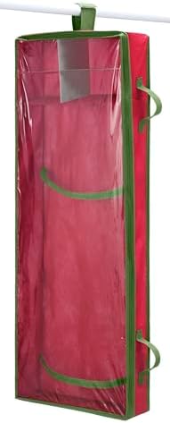 Whitmor Christmas & Holiday Gift Wrap Organizer - Holds 30 inch rolls - Stripe, Red - Image 4