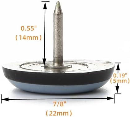 Furniture Sliders-Furnigear (Teflon) Nail in Chair Glides for Carpet - Move Your Furniture Easily & Safely - Best Floor Protector (7/8"-24 Pack, not for Wood Floors) - Image 2