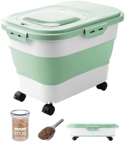 20-23Lbs Dog Food Storage Container Airtight,Collapsible Dog Food Container by DDMOMMYCOLLAPSIBLEFOODSTORAGECONTAINERFAMILY