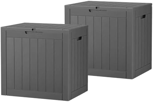 Outdoor Storage Box Waterproof, 32 Gallon Deck Box for Patio-2 Boxes by WTFGO