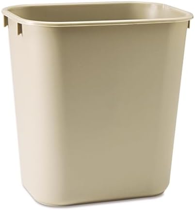 Rubbermaid Commercial Products Receptacle Wastebasket, 3.25-Gallon/12-Quart, Beige, Plastic, Garbage Can for Home/Office, Fits Under Desk/Sink/Cabinet by RubbermaidCommercialProducts