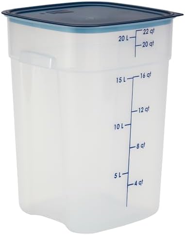 Cambro FreshPro 22 Quart (QT) Food Storage Container with Lid (Restaurant Grade) - for Food Prep, Commercial Kitchen, Pet and Dog Food Container (Translucent) by CambroManufacturing