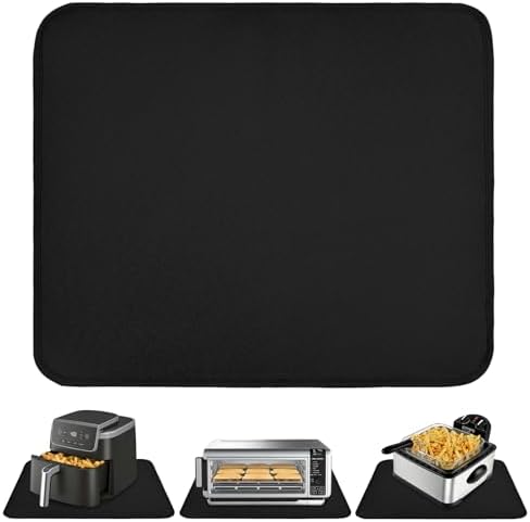 TOHONFOO Heat Resistant Mats for Countertop & Air Fryer, 24x21 in, Black by TOHONFOO