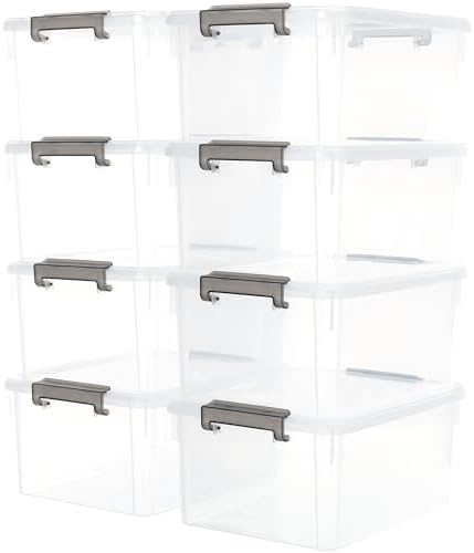 Citylife 8-Pack 17 QT Clear Plastic Storage Bins with Latching Lids by CITYLIFEHomeOrganization