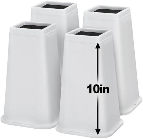 Apipi 10 Inch Stable Heavy Duty Bed Risers for Dorm Twin XL, 4 Pack by Apipi