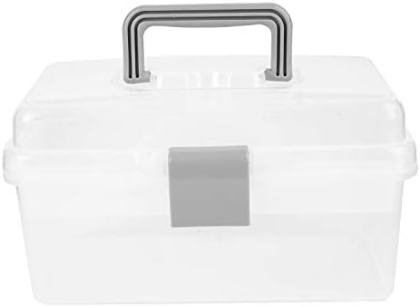 Tosnail 10-Inch 2 Layers Clear Plastic Craft Organizer Box Storage Container for Sewing, Painting, Arts - Image 3