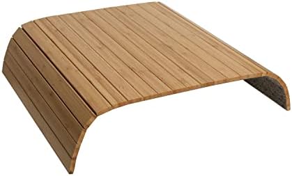 GEHE Sofa Arm Tray Table - Flexible/Foldable Couch Arm Table Perfect for Drink & Snacks Great Armrest Tray (16.5" L x 13.25" W x 0.35" H, Natural Bamboo) - Image 2