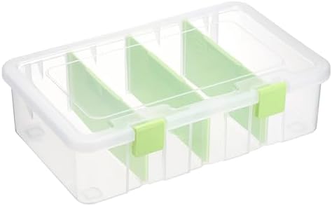 BTSKY Clear Plastic Dividing Storage Box with 4 Compartments Sewing Box by BTSKY