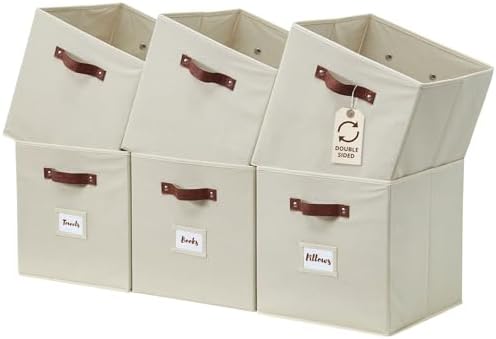 DECOMOMO Storage Bins, Cube Storage Bin with Labels by DECOMOMO