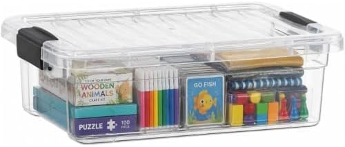 Superio 13.7 Quart Clear Plastic Storage Bin with Lid, Stackable Organizer Box, BPA-Free Storage Container for Home, Garage, School & Office, 1 Pack by Superio