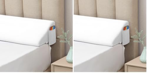 Vekkia King Bed Wedge Pillow for Headboard Gap/Bed Gap Filler/Mattress Wedge to Fill 0-6" Gap Between Headboard and Mattress (White 76"x10"x6") (Pack of 2) by Vekkia