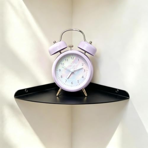 Small Tiny Metal Floating Corner Shelves, 7 x 7 x 0.6 Inches，2pcs, Black - Image 6