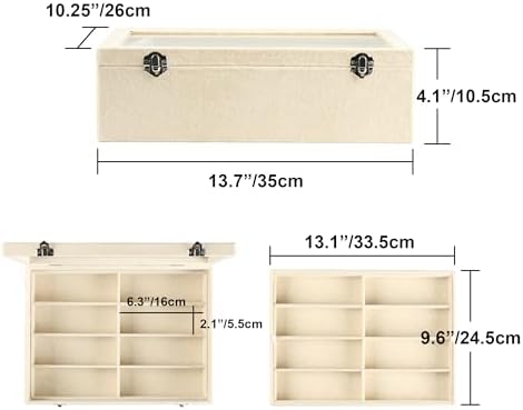 Frebeauty 16-Slot Sunglass Organizer Box,2 Layer Velvet Sunglasses Holder - Image 3