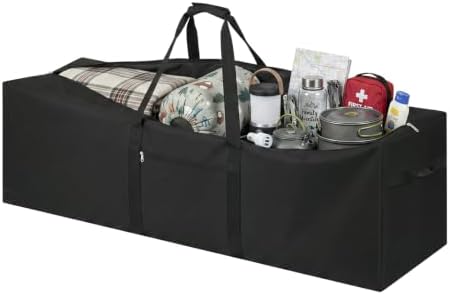 1 Pcs 52 x 15 x 15 Inch, 190 L Large Storage Duffle Bag Black by Hubeii