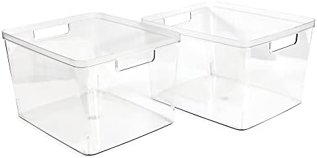 Isaac Jacobs 2-Pack Extra-Large Clear Storage Bins (11.5” L x 14” W x 9” H) - Image 2
