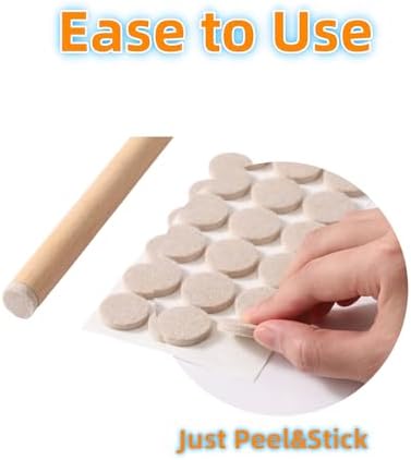 Furnigear Felt Furniture Pads for Hardwood Floors - Self Adhesive Chair Felt Pads, Floor Protector for Furniture Feet, Furniture Sliders Moving Your Furniture Smoothly - Anti Scratch 96 Pcs 3/4" Round - Image 3