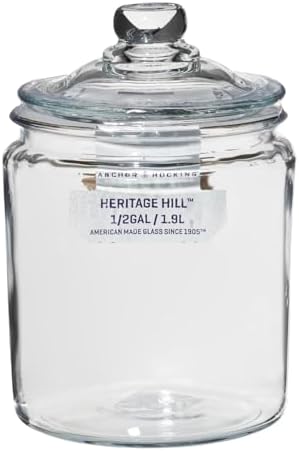 Anchor Hocking Heritage Hill 1/2 Gallon Glass Jar with Lid, Set of 2 - Image 4