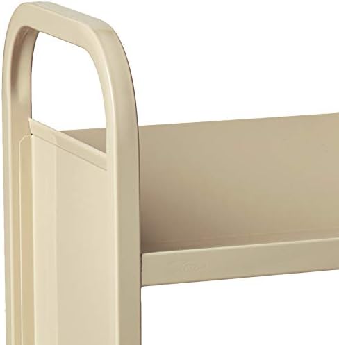 Safco 6 Shelf Rolling Book Cart, Slanted Single Sided for Library, Classroom, Office, Heavy Duty Steel, Sand - Image 4