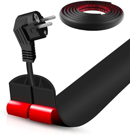 Floor Cord Cover Self Adhesive Cord Hider,10FT Cable Management, Extension Strip Protector for Wires, Prevent Cable Trips for Offices, Gyms, Exhibitions Cavity:0.39"(W) x 0.27"(H) Black by DBHXXMB-HH