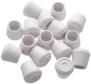 Furnigear Chair Leg Tips Caps Non-Slip Rubber Leg Tips 1” Inner Diameter Chair Leg Floor Protectors Round White, 16 Pack by Furnigear