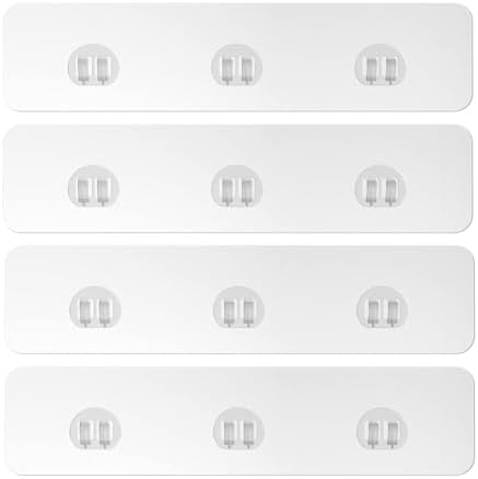 EAGMAK 4 Pack Transparent Shower Caddy Adhesive for Replacement, No Drilling, Soap Holder, Bathroom Storage Shelves and Kitchen Racks by EAGMAK