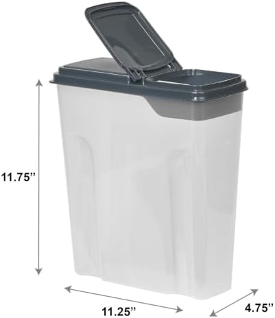 2-Pack Plastic Cereal Keeper Storage Containers 24 Cup, Dark Gray Lid - Image 4