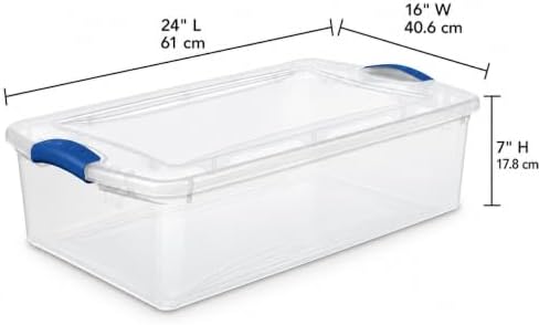 2Pack 32 Qt Medium Latching Storage Bin, Clear - Image 5