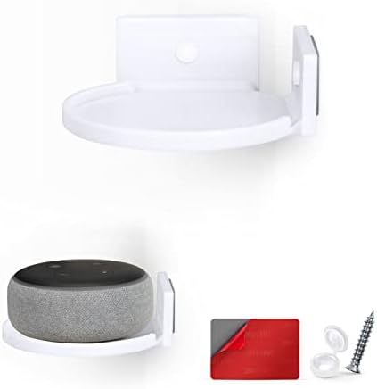 BRAINWAVZ 4” Small Floating Shelf, Adhesive & Screw in, for Bluetooth Speakers, Cameras, Plants, Toys, Books & More, Easy to Install Shelves Wall Mount (White) by Brainwavz