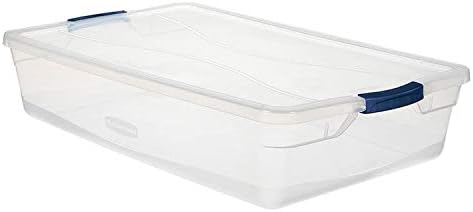 Rubbermaid Cleverstore Clear 41 QT Pack of 6 Stackable Plastic Storage Containers with Durable Latching Clear Lids - Image 2