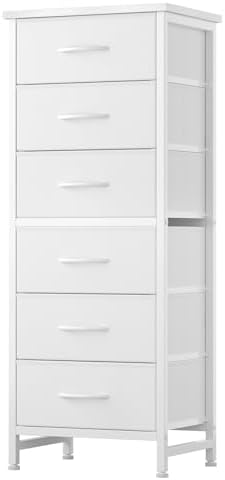 Sweetcrispy Tall Fabric Dresser for Bedroom, 6 Drawer Chest of Drawers by Sweetcrispy