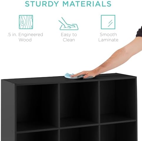 Best Choice Products 9-Cube Storage Organizer, 13.5in Shelf Opening, Bookcase, Display Shelf, Customizable w/ 3 Removable Back Panels – Black - Image 6