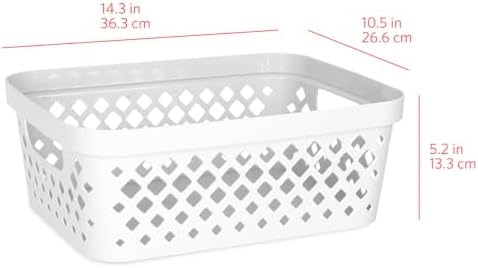 Glad Plastic Storage Basket Set, Value Pack of 6 | Open Storage Bins for Shelves, Bathroom, Pantry, Closet | Nesting Organizer Boxes with Handles, 2 Gallon, White - Image 5