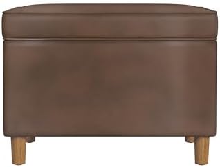 Spatial Order 24" Dinah Collection Storage Ottoman - Brown Faux Leather by Spatial+Order