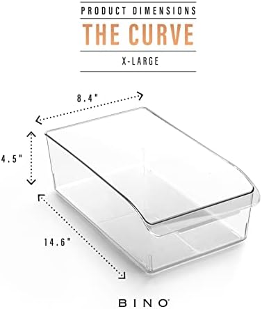 BINO | Plastic Storage Bins, X-Large | THE CURVE COLLECTION | Multi-Use Organizer Bins | Built-In Handle | BPA-Free | Pantry Organization | Home Organization | Fridge and Freezer Organizer - Image 3