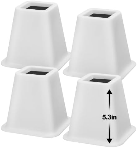 Apipi 6 Inch Stable Heavy Duty Bed Risers for Dorm Twin XL, 4 Pack by Apipi