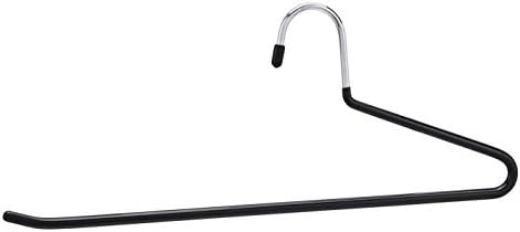 Amazon Basics Non-Slip Trouser/Slack Hangers, Pants Closet Organizer with Easy Slide Design, Metal with Rubber Coating, Black/Silver, 30-Pack by AmazonBasics